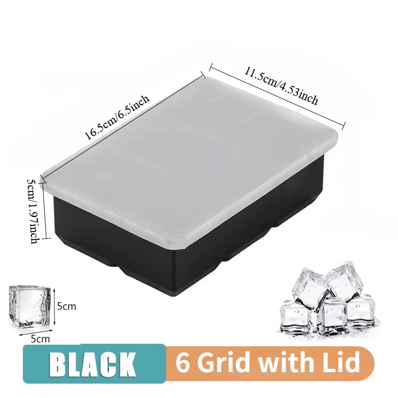 New 15 Grid Silicone Ice Cube Molds Big Tray Mold Ice Cube Maker Reusable Durable Bar Pub Whiskey Cocktail Ice Block Maker Model