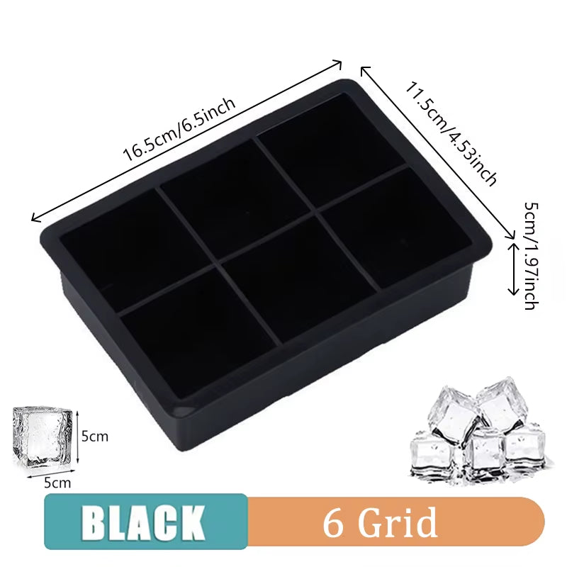 New 15 Grid Silicone Ice Cube Molds Big Tray Mold Ice Cube Maker Reusable Durable Bar Pub Whiskey Cocktail Ice Block Maker Model